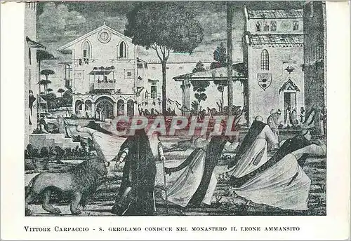 Cartes postales moderne Venezia Scuola Dalmata dei SS Trifone Vittore Carpaccio S Gerolamo Conduce nel Monastero il Leon