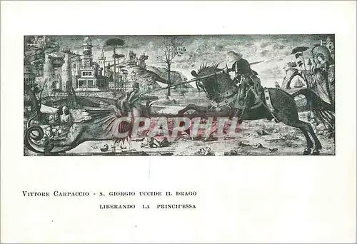 Cartes postales moderne Venezia Scuola Dalmata dei SS Trifone Vittore Carpaccio S Giorgio Uccide Drago Liberando la Prin