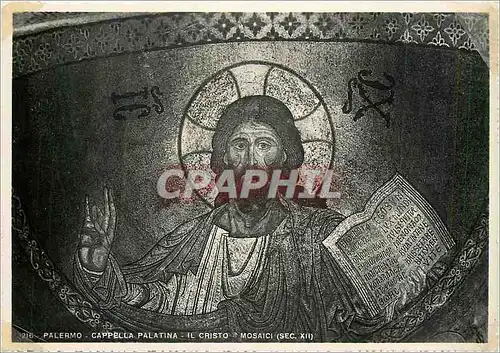 Cartes postales moderne Palermo Chapelle Palatine le Christ Mosaiques (XIIe siecle)