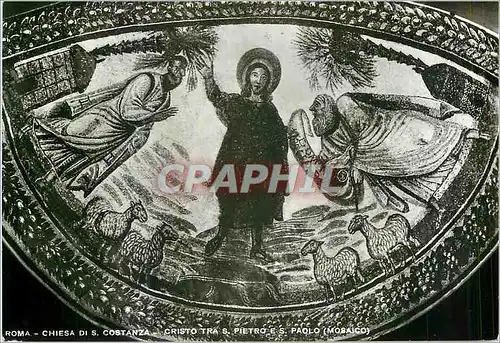 Cartes postales moderne Roma Chiesa di S Costanza Cristo tra s Pietro Paolo (Mosaico)