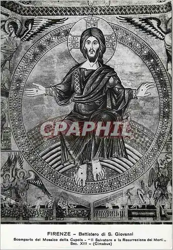 Moderne Karte Firenze Battistero di S Giovanni Mosaiques de la Coupole Detail Christe le Juge (XIII siecle) Ch