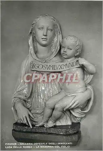 Moderne Karte Florence Galerie Hopital des Innocents La Vierge avec son Fils (Luca della Robbia)