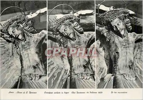 Cartes postales moderne Assisi Eglise de St Damiano Croix en Bois Les Trois Expression Christ
