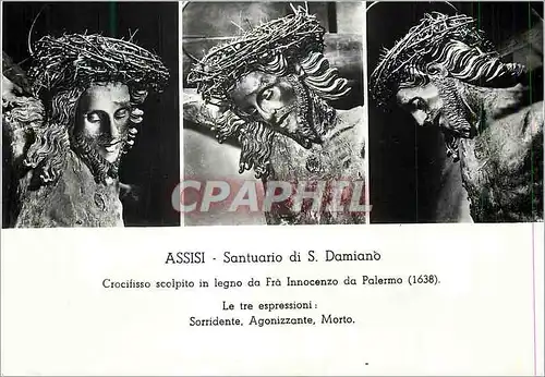 Moderne Karte Assisi St Damien Crucifix Sculpte dans le Bois (Fra Innocenzo da Palermo 1638 Les Trois Expressi