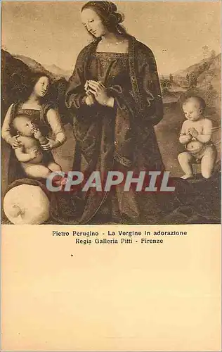 Cartes postales moderne Firenze Regia Galleria Pitti Pietro Perugino La Vergine in Adorazione