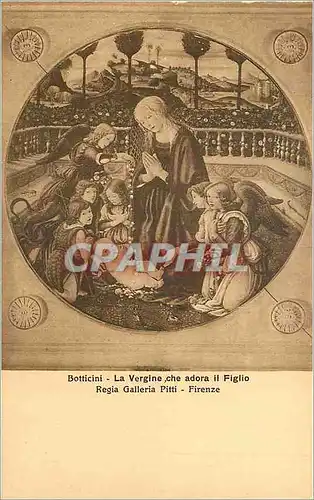 Cartes postales moderne Firenze Regia Galleria Pitti Botticini La Vergine che adora il Figlio