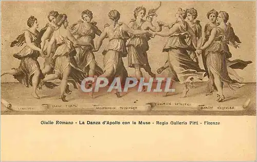 Cartes postales moderne Firenze Regia Galleria Pitti Giulio Romano La Danza d'Apollo con le Muse