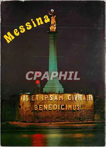 Cartes postales moderne Messina La Petite Vierge La Nuit