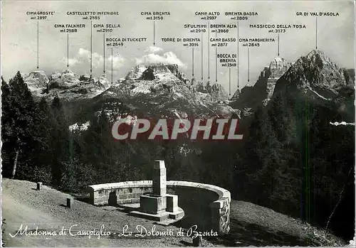 Moderne Karte Le Dolomiti di Brenta Madonna di Campiglio