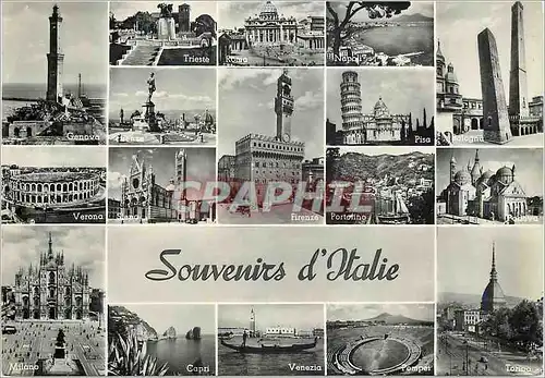 Moderne Karte Souvenirs d'Italie