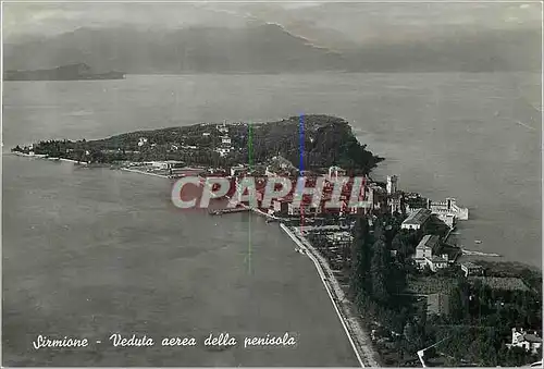 Cartes postales moderne Sirmione Veduta aerea della Penisola Timbre Taxe