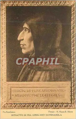 Cartes postales Firenze R Museo S Marco B Bartolomeo Ritratto di fra Girolamo Savonarola