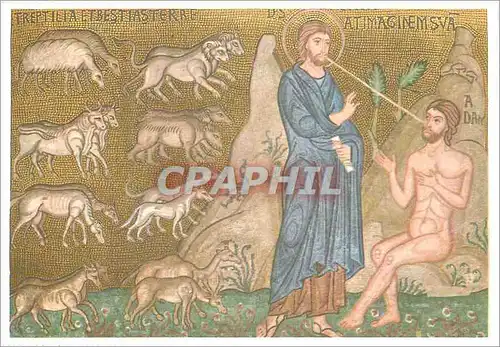 Cartes postales moderne Palermo Chapelle Palatine Creation des Animaux de l'Homme