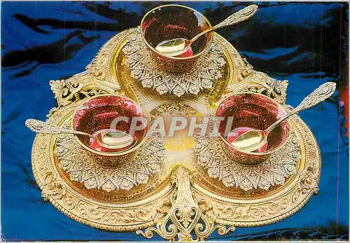 Moderne Karte Topkapi Sarayi Istanbul Compote Service of Gold Encrusted Witd Diamonds