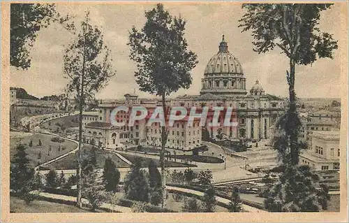 Cartes postales Roma Palais du Vatican et Saint Pierre vu des Jardins