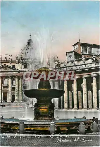 Cartes postales moderne Ville du Vatican Place St Pierre et Fountaine de Bernini