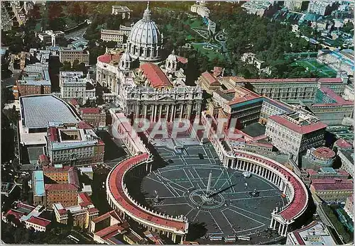 Moderne Karte Citta del Vaticano vue Aerienne de Place St Pierre