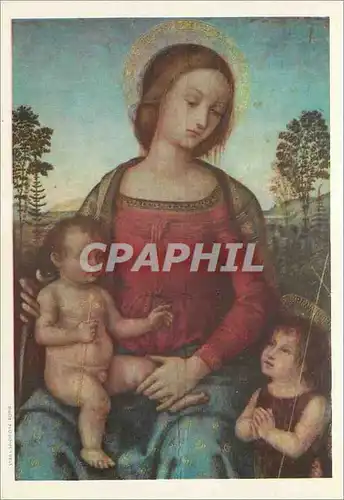 Cartes postales moderne Pinacoteca Vaticana Anonyme Ombrier la Vierge avec l'Enfant Jesus et St Jean Bapt Stato della Ci