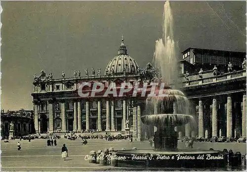 Moderne Karte Citta del Vaticano la Place St Pierre et la Fontaine de Bernini