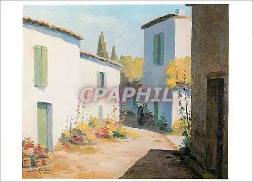 Moderne Karte Ile de Re Rue Blanche aux Roses Tremieres Peinture de Louis Suire