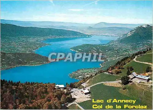 Moderne Karte Lac d'Annecy (Hte Savoie) Vu du Col de la Forclaz