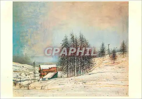 Moderne Karte Carzou Neige a Valberg 1965