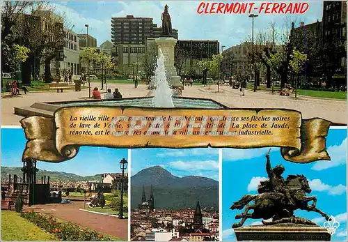 Cartes postales moderne Clermont Ferrand (Puy de Dome) Place de Jaude Fontaine d'Amboise Vue Generale Vercingetorix