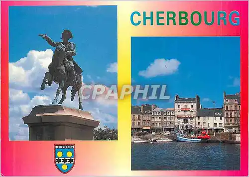 Moderne Karte Cherbourg Manche Images de France Napoleon 1er Bateaux