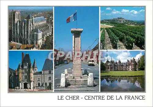 Moderne Karte Le Cher Centre de la France Bourges Aubigny Bruere Allichamps Sancerre Meillant