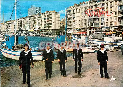 Moderne Karte Toulon Promenade sur les Quais Marins Bateaux
