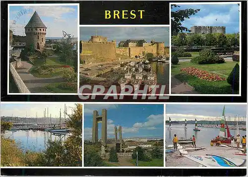 Cartes postales moderne Brest Couleur de Bretagne La Tour Tanguy L'Arsenal Le Chateau Le Port de Plaisance