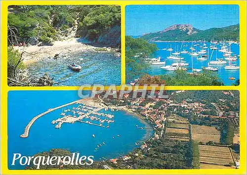 Cartes postales moderne Souvenir de Porquerolles Lumiere et Beaute de la Cote d'Azur Bateaux