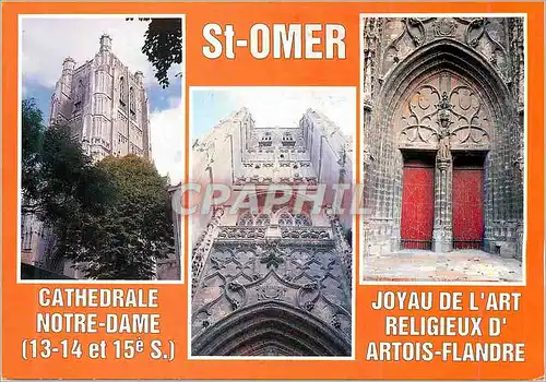 Cartes postales moderne Saint Omer (Pas de Calais) Cathedrale Notre Dame La Tour Facade (50 m de Haut)