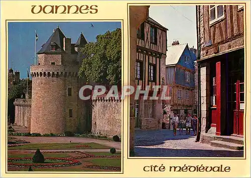 Moderne Karte Vannes Cite Medievale Couleurs de Bretagne La Tour du Connetable et les Maisons a Colombrages