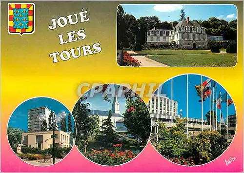 Cartes postales moderne Joue les Tours (Indre et Loire) En Touraine Le Chateau de Beaulieu Centre Ville L'Eglise La Mair