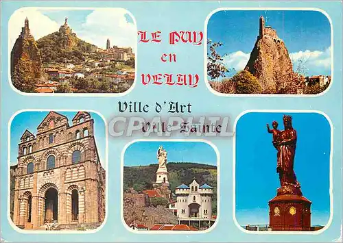 Moderne Karte Le Puy en Velay (Haute Loire) Alt 630 m Vue Generale Facade de la Cathedrale (XIIe et XVe S) Sta