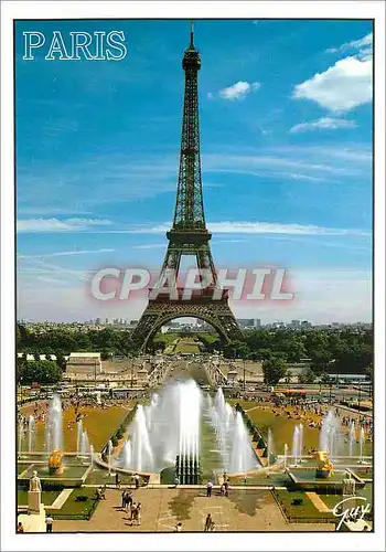 Cartes postales moderne Paris et ses Merveilles Les Jets d'eau du Trocadero Le Pont d'Iena et la Tour Eiffel (1887 1889)