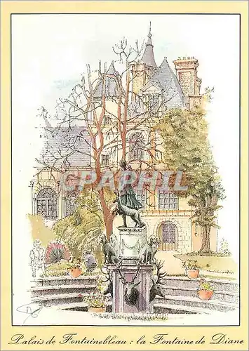 Cartes postales moderne Scenes et Architecture d'Ile de France Dessin d'apres Nature de Michel Perreard Eze Palais de Fo