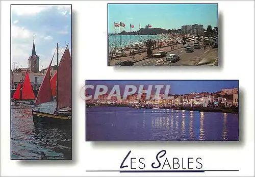 Cartes postales moderne Les Sables d'Olonne Vendee Cote de Lumiere La Chaume La Plage Le Port de Peche Bateaux