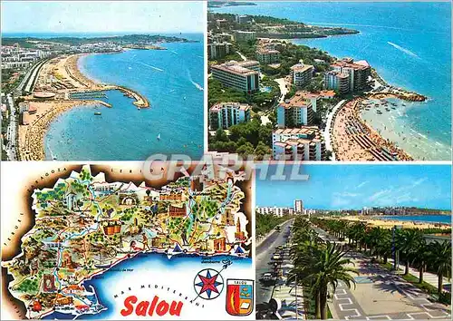 Moderne Karte Salou Costa Dorada Tarragona Divers aspects de la Plage