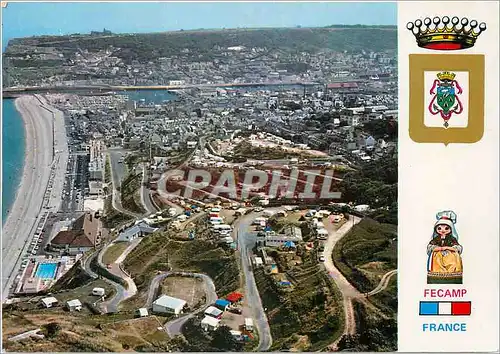 Cartes postales moderne Fecamp (Seine Maritime) Normandie (France) Vue Generale avec le Camping de Reneville et la Plage