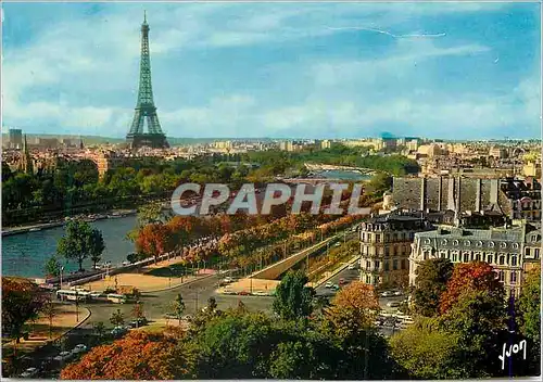 Cartes postales moderne Paris Couleurs et Lumiere de France La Tour Eiffel et le Palais de Chaillot