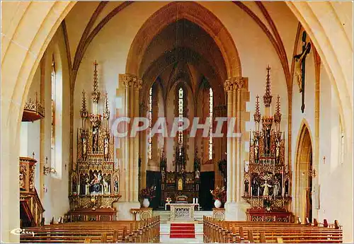 Moderne Karte Ferrette (Haut Rhin) St Bernard d'Aoste (XIe S) Interieur de l'Eglise Le Jura Alsacien