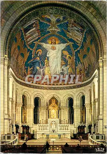 Cartes postales moderne Paris Basilique du Sacre Coeur Le Choeur et la Mosaique Christ