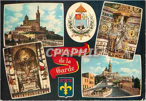 Cartes postales moderne Souvenir Marseille La France Mariale Basilique Notre Dame de la Garde