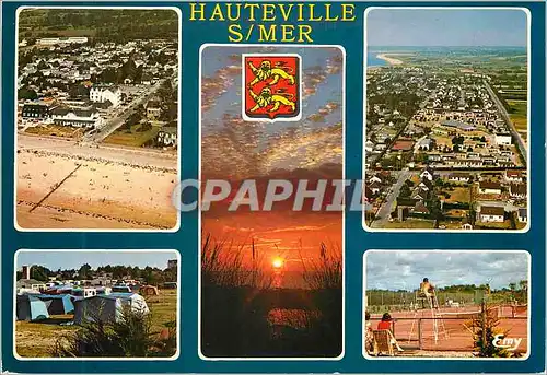 Cartes postales moderne Hauteville sur Mer (Calvados) Vues Aeriennes de la Plage et du Village Vacances PTT Normandie