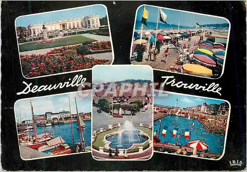 Cartes postales moderne Deauville Trouville Deauville Le Casino La Plage La Promenade et le Bar du Soleil