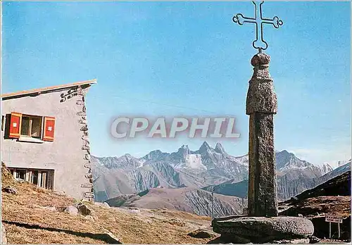 Moderne Karte En Maurienne au Sommet du Col de la Croix de Fer le Chatet Hotel et les Aiguilles d'Arves