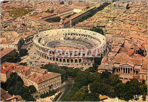 Moderne Karte Nimes (Gard) Reflets de Provence Vue aerienne des Arenes (Ier Siecle av JC)