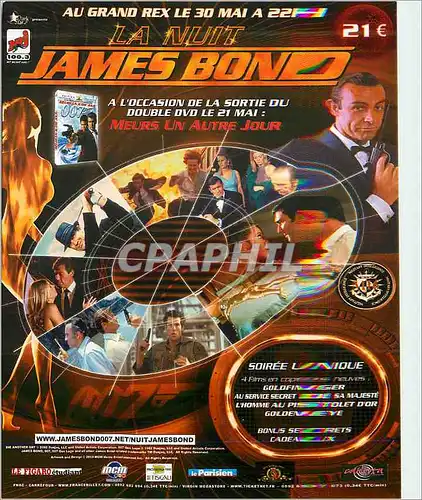 Cartes postales moderne La Nuit James Bond Au Grand Rex le 30 Mai a 22h Meurs un Autre Jour Goldeneye Cinema